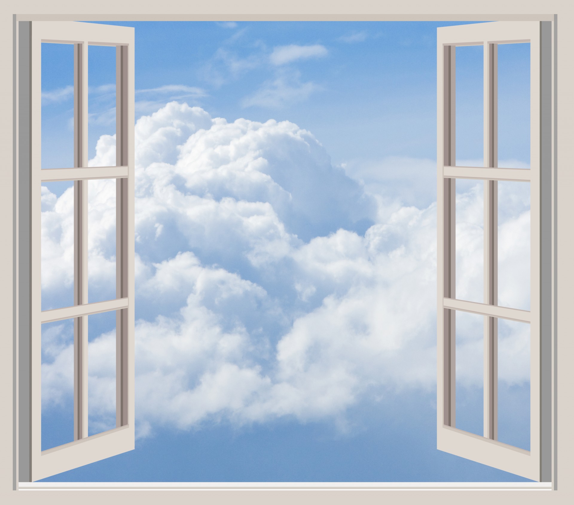 Clouds Through Window Frame