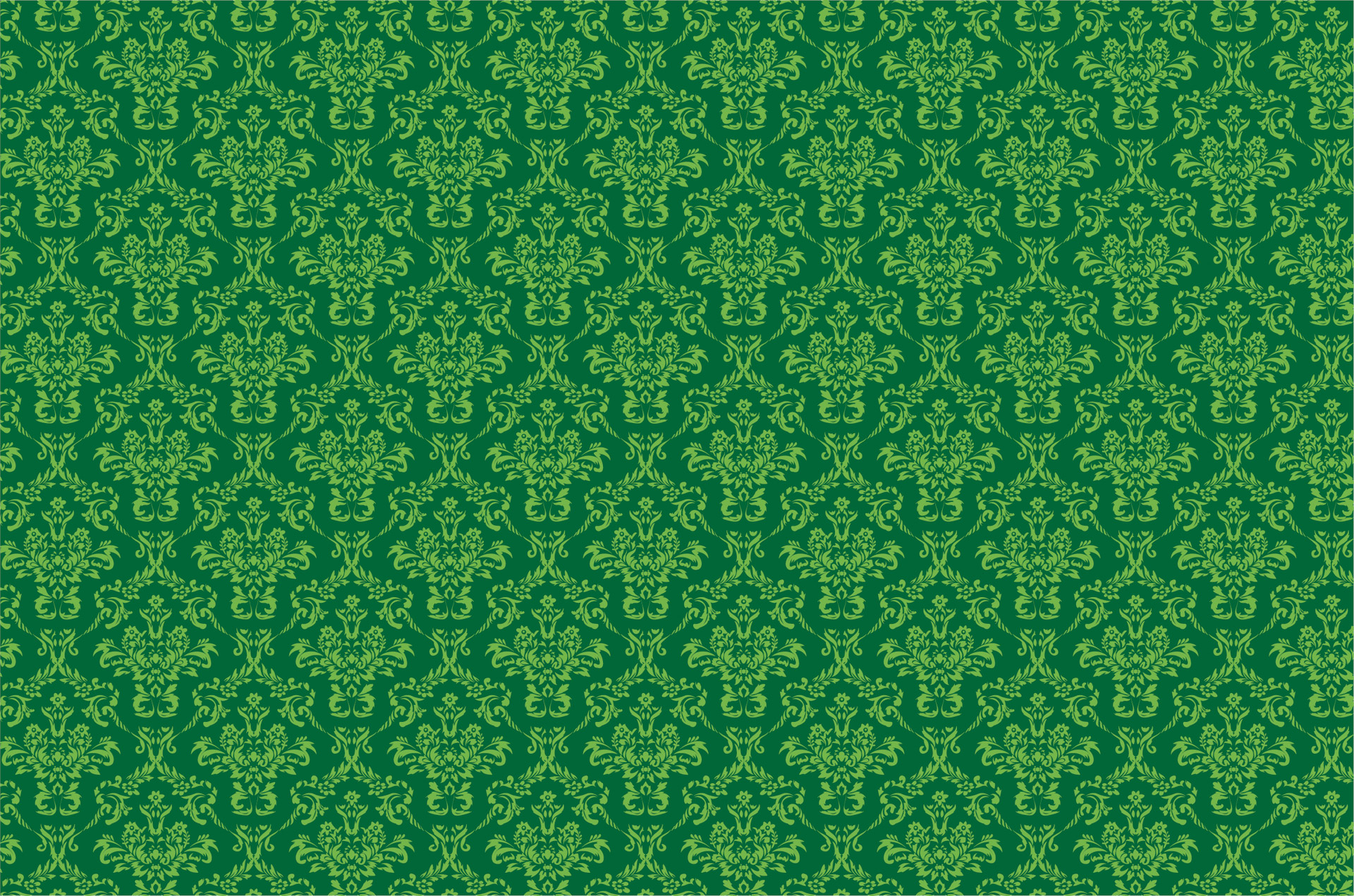Damask Pattern Background Green