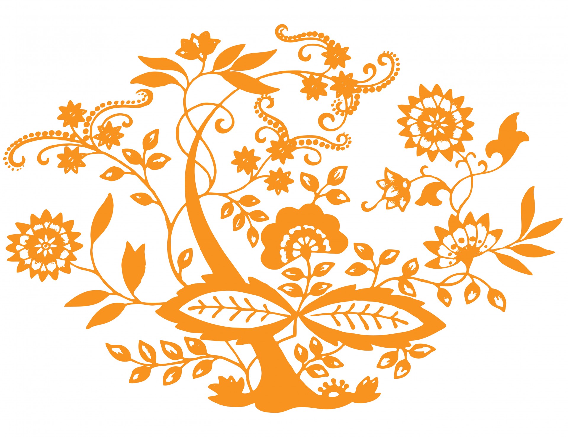 Floral Pattern Design Orange