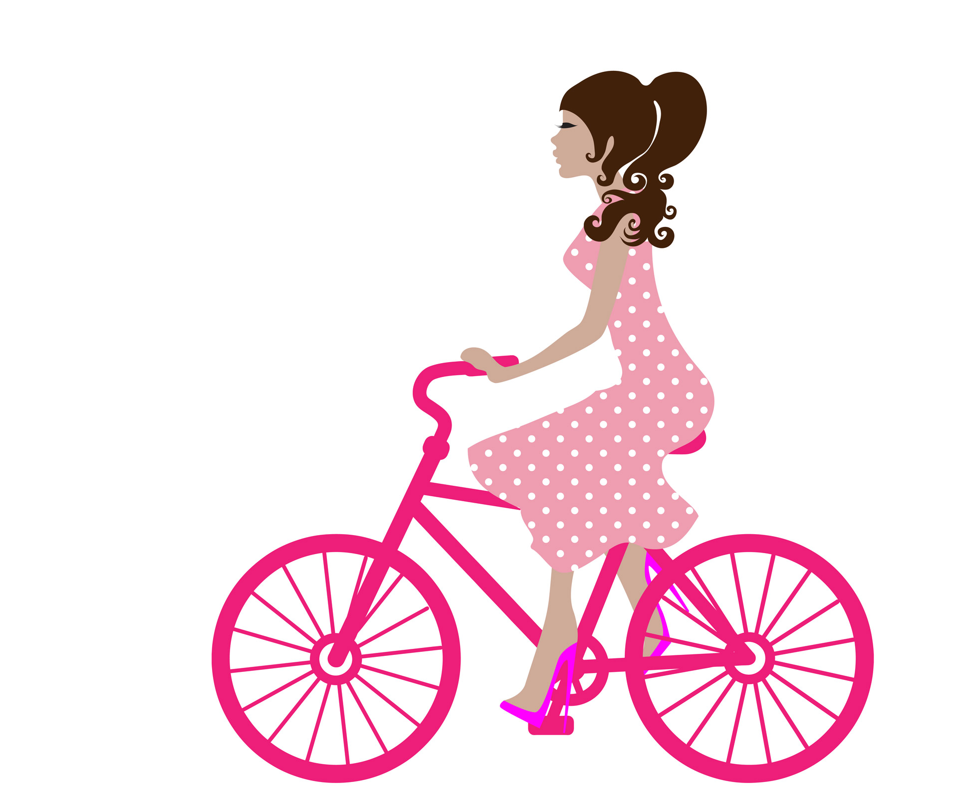Girl On Bike Clipart