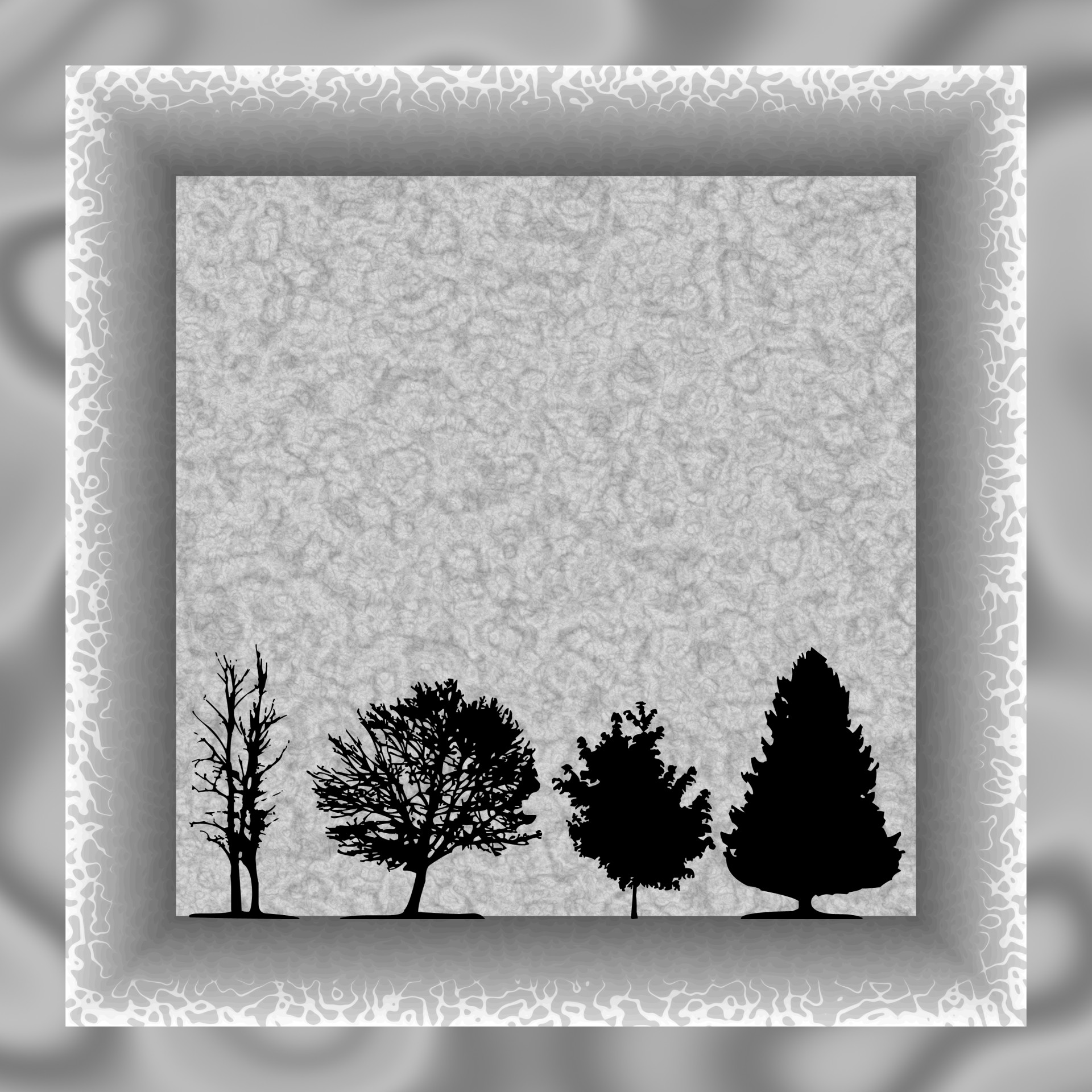 Grunge Frame With Silhouette Trees
