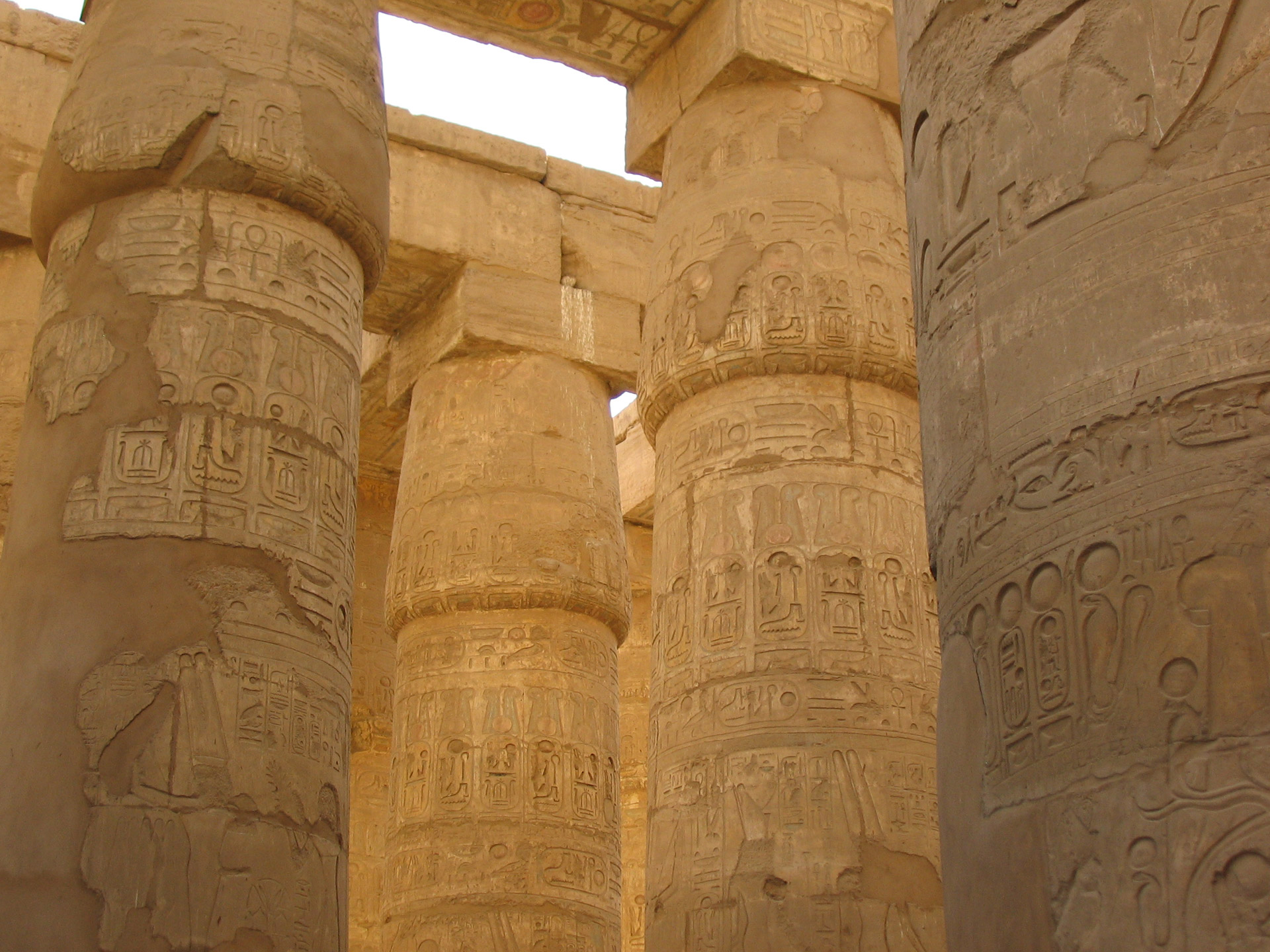 The Hieroglyphs On Columns - Luxor