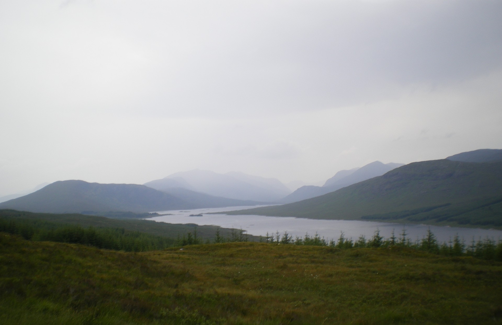 Breathtaking view from the A87 to Loch Loyne, photographed occasionally a motorcycle trip in July 2011