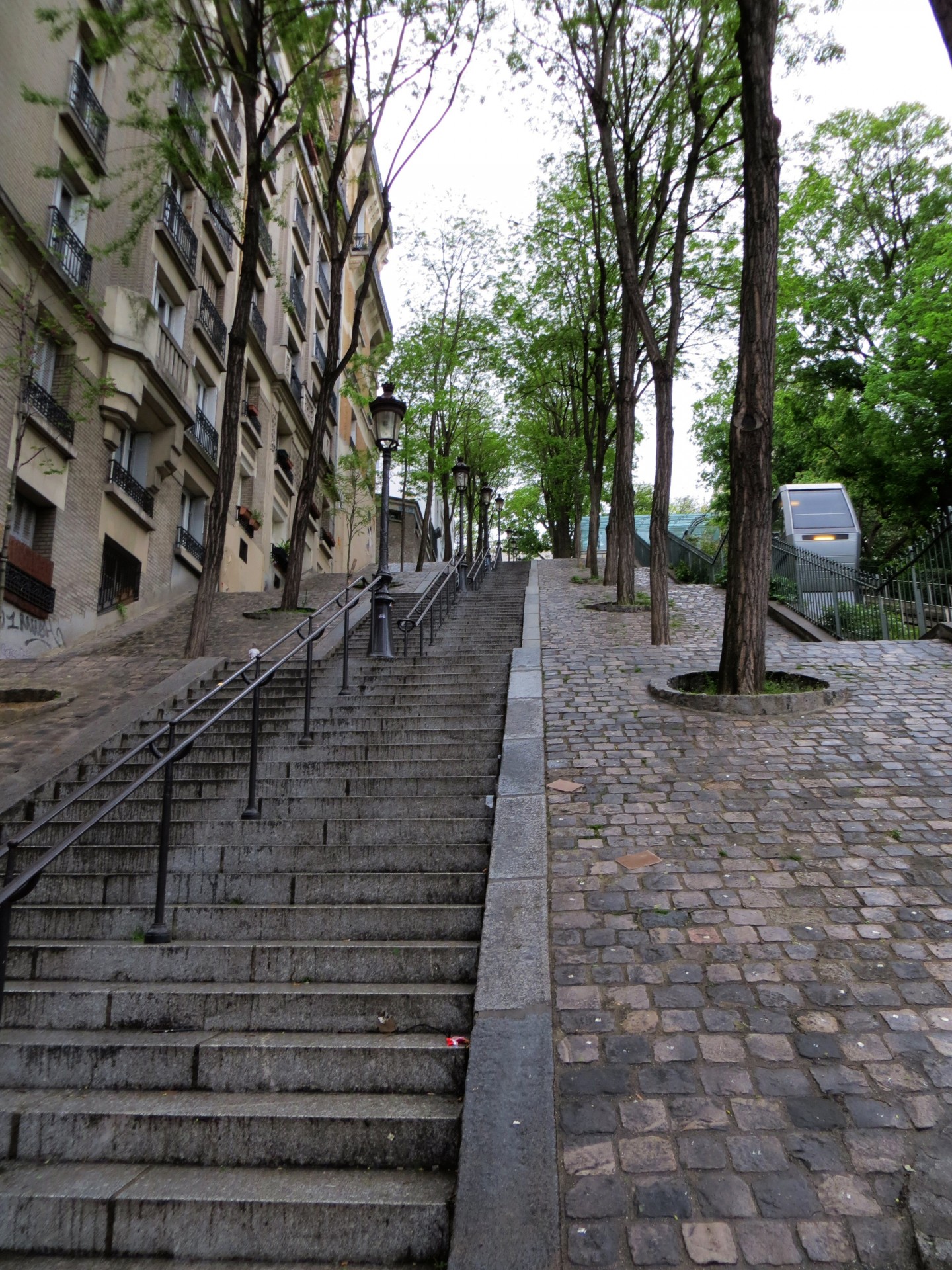 Staircase in Paris leading up to Sacre Coeur