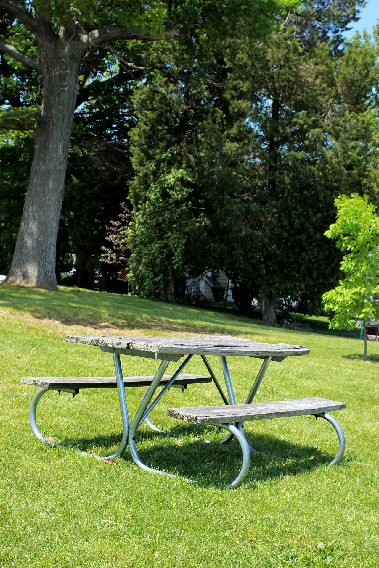 Picnic Bench On Slope