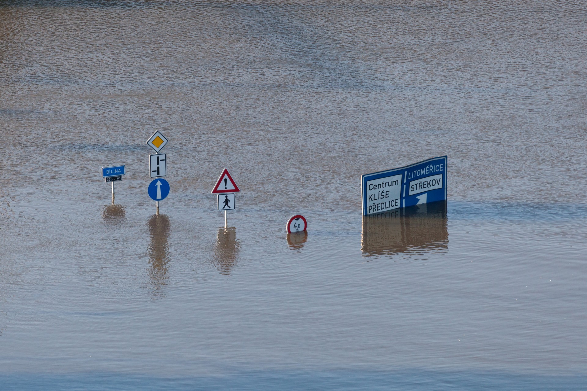 Road Signs Underwater