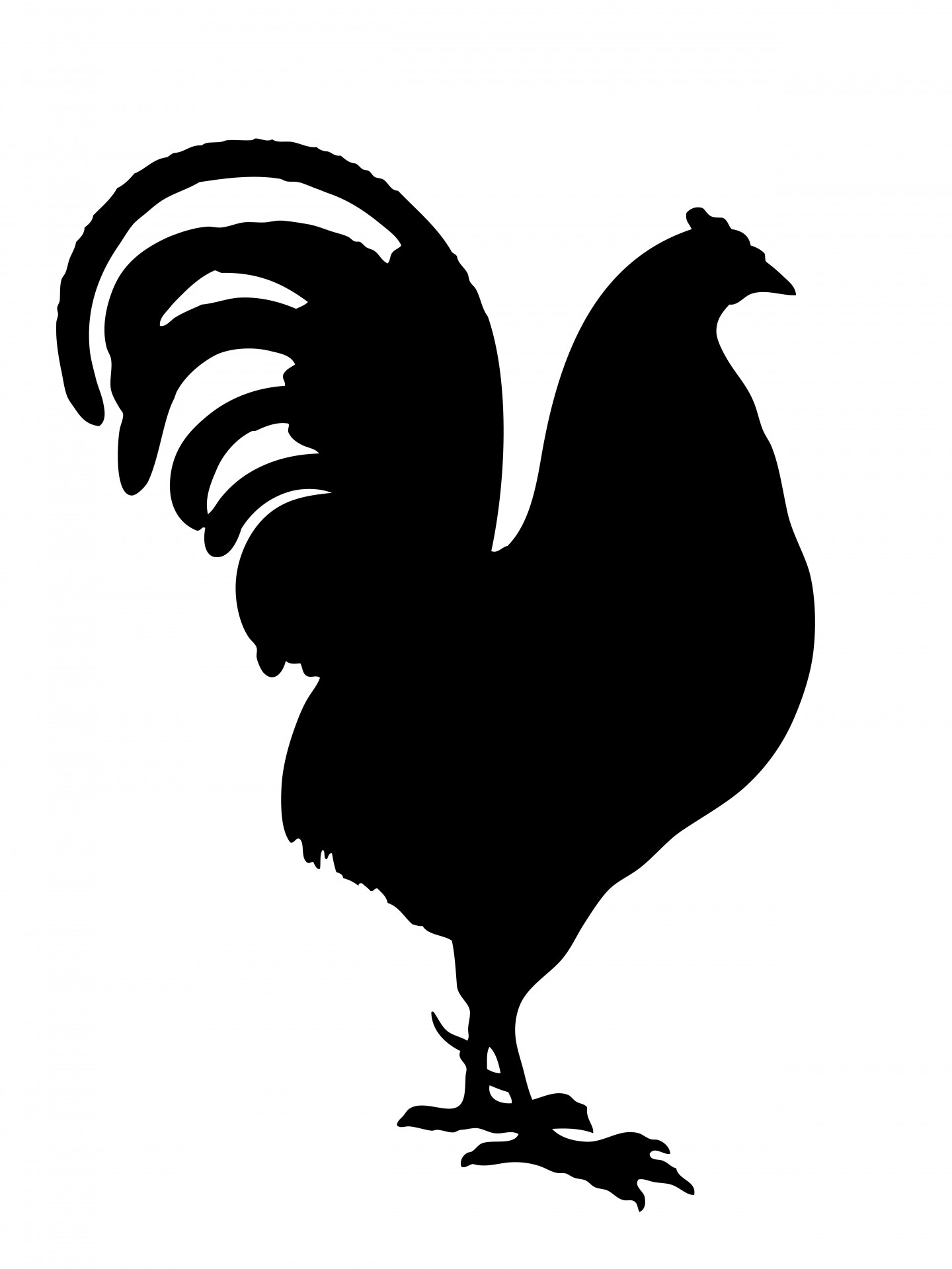 Rooster Black Silhouette Clipart