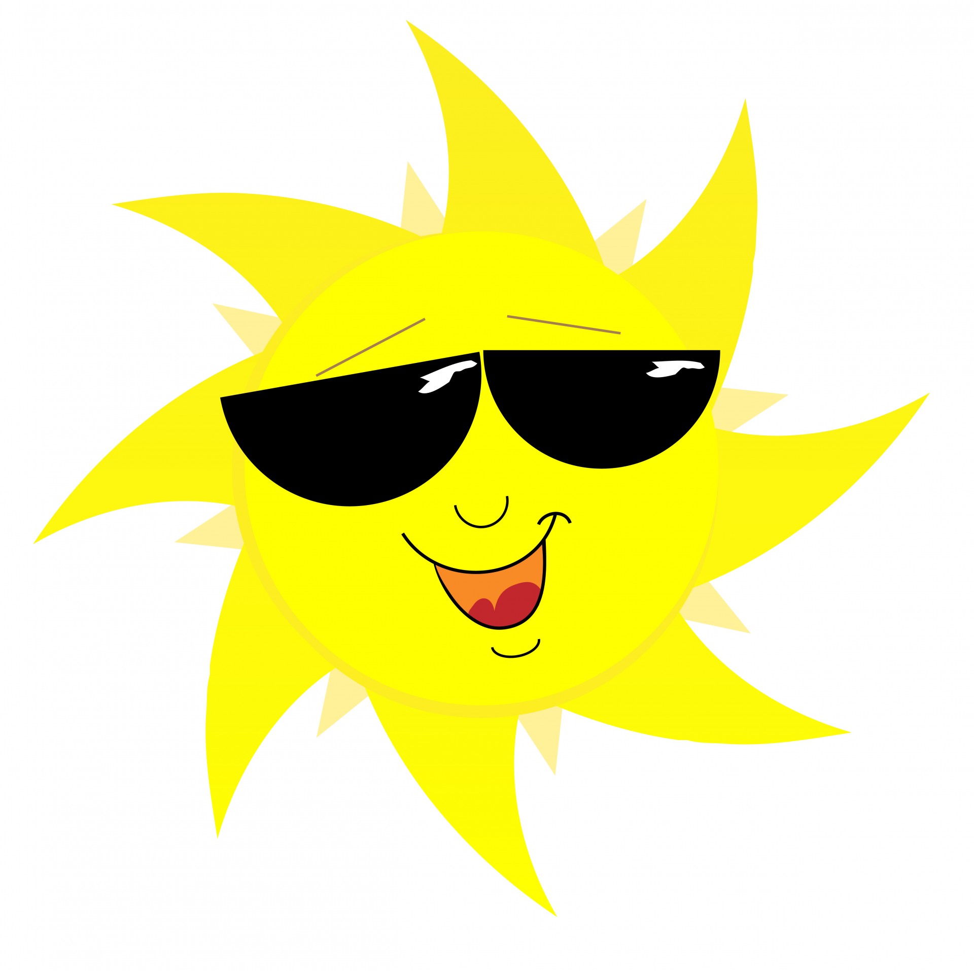 Smiling Sun Face In Sunglasses