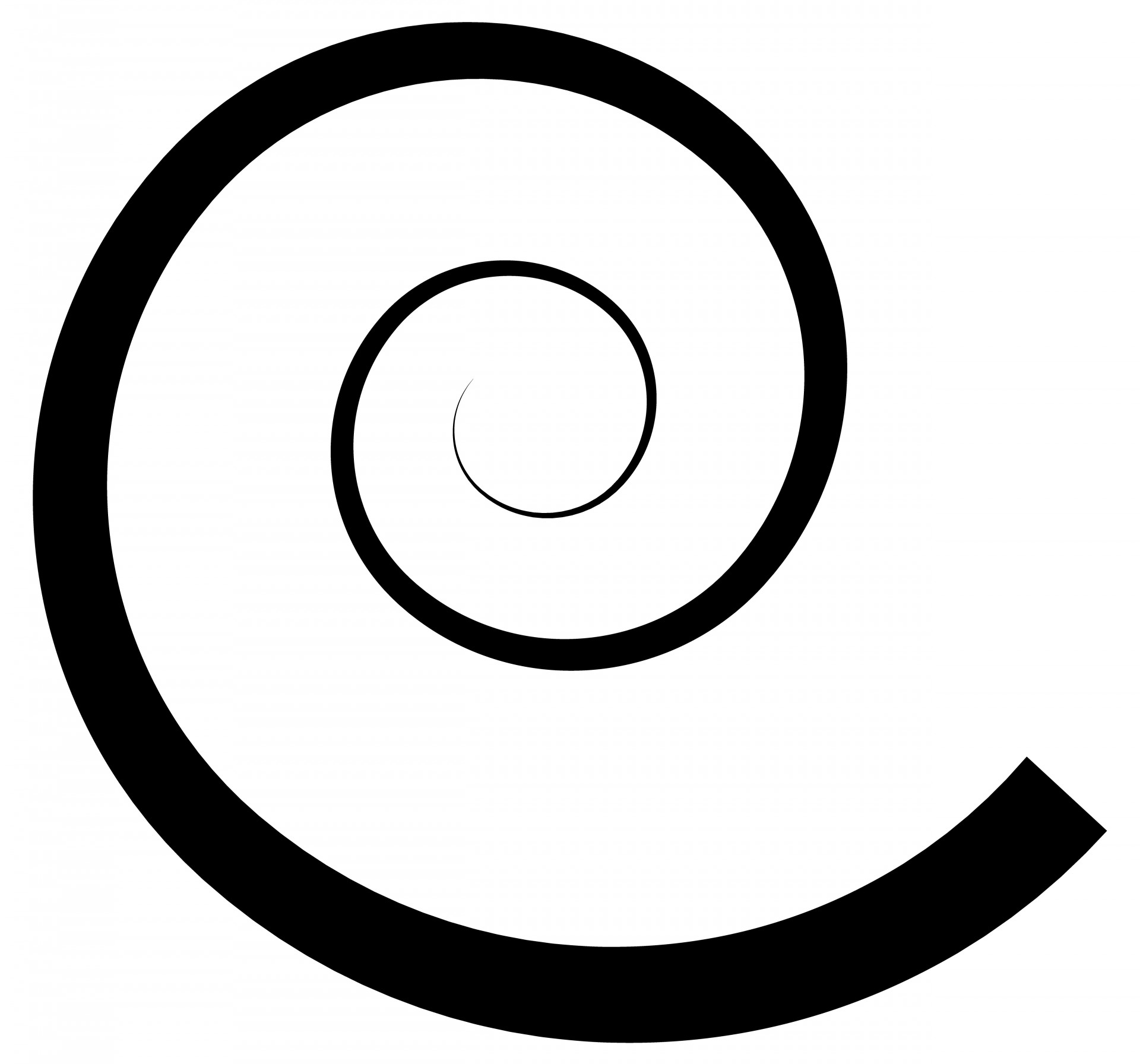 Silhouette of a spiral, swirl design element