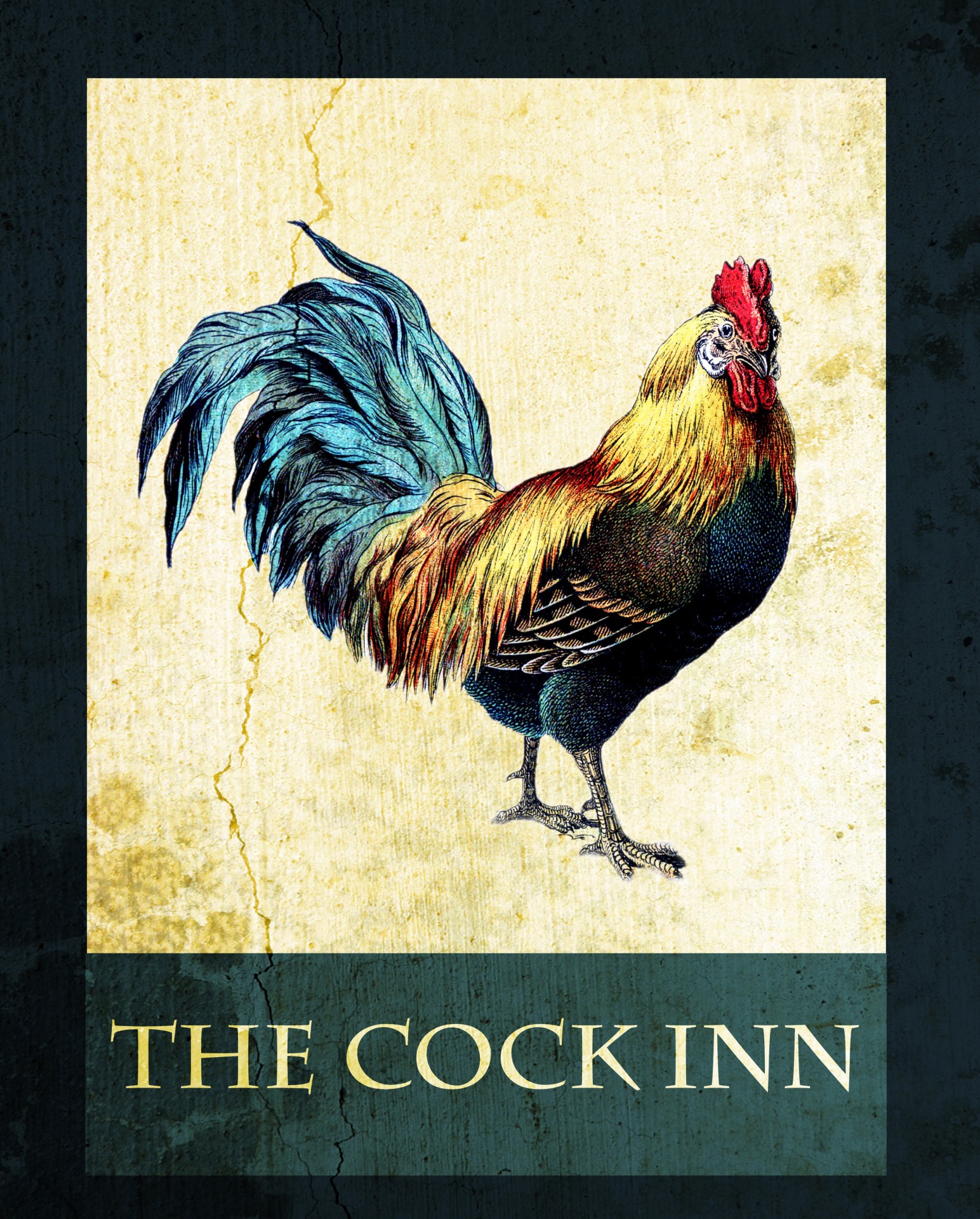 Vintage Cock Inn Pub Sign