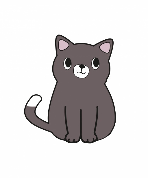 Gato fofo sentado ilustração dos desenhos animados