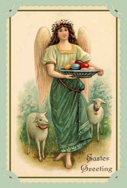 Vintage Easter Angel Card Free Stock Photo - Public Domain Pictures