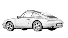 Car, Porsche, Drawing