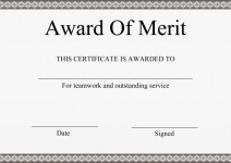 Award Of Merit Certificate