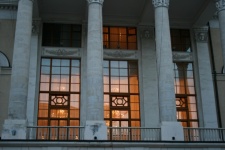 Balcony With Windows And Pillars