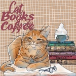 Books, Coffee And Cat