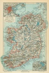 Dublin, Ireland - Antique Map