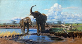 Elephant Vintage Art Print