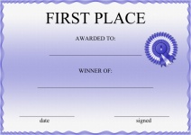First Place Certificate