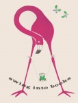 Flamingo Vintage Book Poster