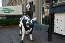 Friezian Cow Statue, Cafe, Moscow