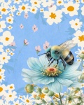 Floral Bee Watercolor