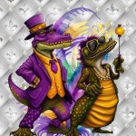 Mardi Gras Crocodile Couple