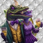 Mardi Gras Crocodile Couple
