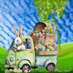 Easter Egg Truck With Bunny