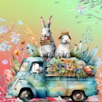 Easter Rabbits Spring Van