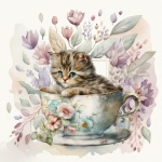 Kitten In A Tea Cup