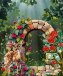 Stone Garden Arch With Deer