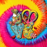 Hippie Tie-dye Retro LOVE Word Art