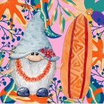 Tropical Gnome Surfboard Summer
