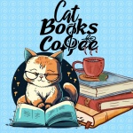 Books, Cat, And Coffee