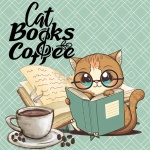Books, Cat, And Coffee