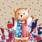 Americana Boy Bear Character