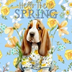 Spring Basset Hound Dog