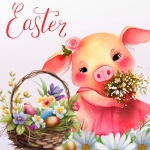 Cute Pig Easter Egg Basket
