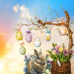 Easter Egg Tree And Rabbit