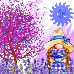 Lavender Spring Girl Gnome