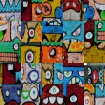 Graffiti Grid Abstract Background