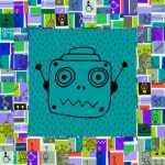 Cute Robot Collage Poster