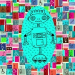 Cute Robot Collage Poster