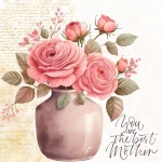 Mother Day Pink Roses Vintage