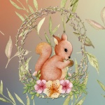 Easter Spring Squirrel Wreath