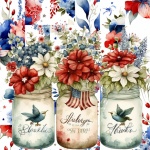 American Flag Flower Jars
