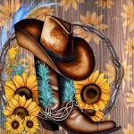 Cowboy Boots And Hat