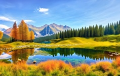 Italy Dolomites Landscape Painting