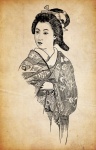 Japanese Woman Vintage Background